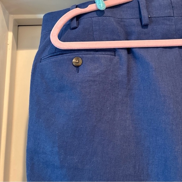 CHAPS MEN LINEN AND RAYON BLUE PANTS SIZE 38 WIDTH 27 INSEAM - Picture 11 of 16